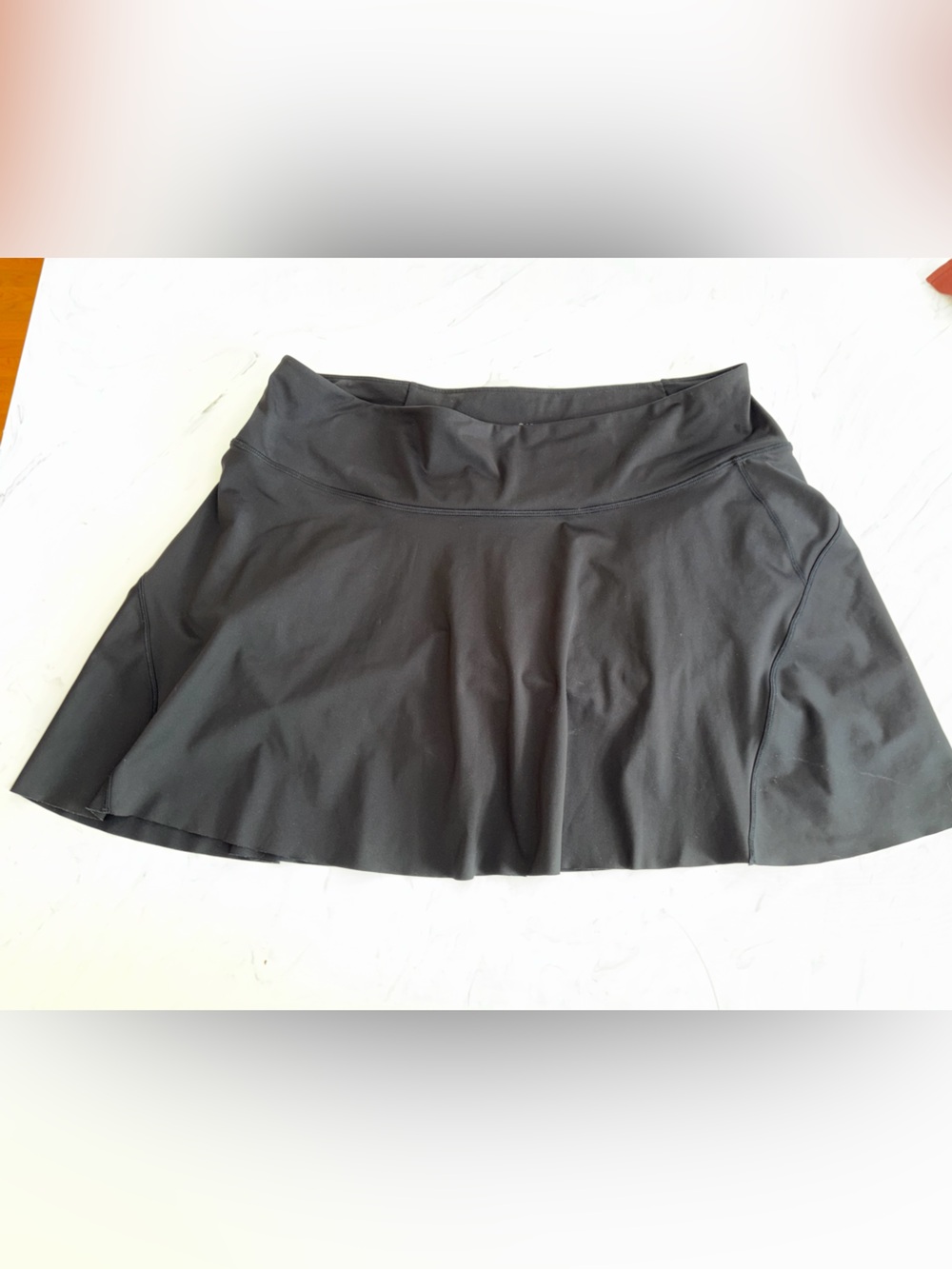 Athleta solid black ace tennis skirt skort  shorts stretch xl